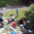 Aerial view of students involved in Aspire workshop
