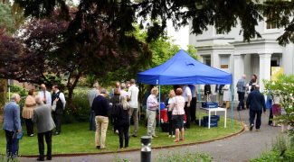 Reception in gallery garden