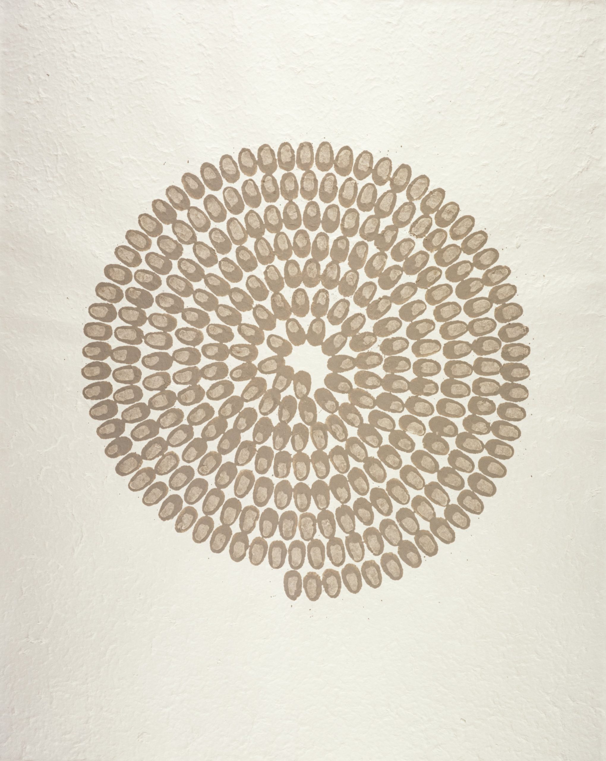 Richard Long River Avon Mud Fingerprints Spiral 2006, National Galleries of Scotland. Aquired 2007. (c) Richard Long, DACS, London 2019